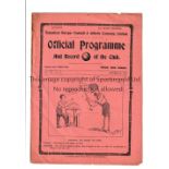 TOTTENHAM HOTSPUR Gatefold programme for the home League match v Aston Villa 24/10/1914, minor tears