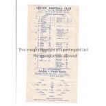 1945/6 FA CUP / LEYTON V FORD SPORTS Single sheet programme for the tie at Leyton 6/10/1945,