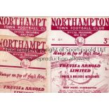 NORTHAMPTON HOMES 1954/5 Four programmes for the games at Northampton against Gillingham Coventry