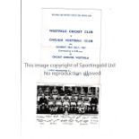 CHELSEA Original postcard of a team group of the Championship team 1954/5 with printed signatures
