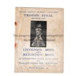 SCHOOLS FINAL AT EVERTON FC 1956 Programme for Liverpool Boys v Brighton Boys 16/5/1956 at