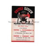 MANCHESTER UNITED V BARNSLEY 1953 YOUTH CUP A four page programme for the Youth Cup game at Old