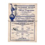 TOTTENHAM HOTSPUR V ARSENAL 1950 Single sheet programme for the Football Combination Cup match at