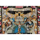 1932 OLYMPICS LOS ANGELES Three items: Olympic Oath jigsaw with pieces in the form of animals,