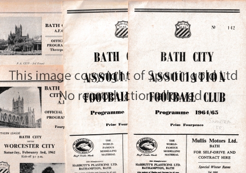 BATH CITY HOMES 1951 TO 1964 Six programmes for the games at Bath against 1951/2 Merthyr 1953/4