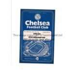 1958 YOUTH CUP FINAL / CHELSEA V WOLVES Programme for the First Leg at Chelsea 29/4/1958, very