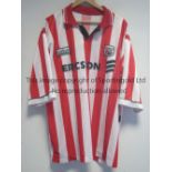 BRENTFORD PLAYER ISSUE SHIRT Player issue Cobra Sports, red and white stripes short sleeve shirt