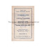 RUGBY UNION / CUMBERLAND V LEICESTERSHIRE AT CARLISLE FC 1924 Programme for the game at Brunton Park