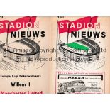 WILLEM V MANCHESTER UNITED 1963 ECWC Two different programmes for the game in Rotterdam 25/9/63.