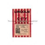 1945/6 FA CUP / LINCOLN CITY V YORKSHIRE AMATEURS Programme for the tie at Lincoln 24/11/1945,