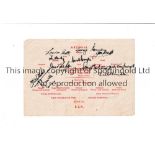 ARSENAL AUTOGRAPHS 1945 Programme for the away Friendly v B.L.A. 12/8/1945 in Dusseldorf, Germany.