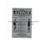 1945/6 FA CUP / WALTHAMSTOW AVENUE V SUTTON UTD. Programme for the tie at Walthamstow 24/11/1945,