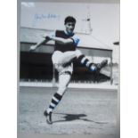 JIMMY McILROY AUTOGRAPH A 16 x 12 colorized photo of the Burnley midfielder in an action pose for
