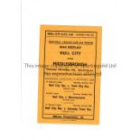 HULL CITY V MIDDLESBROUGH 1962 LEAGUE CUP Single sheet programme for the 2nd Replay at Hull 10/10/