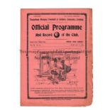 TOTTENHAM HOTSPUR V CHELSEA 1914 Gatefold programme for the Friendly at Tottenham 21/2/1914 with