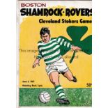 STOKE CITY V SHAMROCK ROVERS IN USA 1967 Programme for Boston (Shamrock Rovers, Ireland) v Cleveland