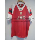 ARSENAL SHIRT Authentic Adidas replica red short sleeve shirt 1992 - 1994, size 41-44, very slightly