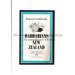 RUGBY UNION / BARBARIANS V NEW ZEALAND ALL BLACKS 1954 Programme for the game at Cardiff dated 20/