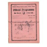 TOTTENHAM HOTSPUR Programme for the home London Combination match v West Ham United 25/12/1920.