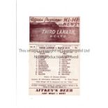 THIRD LANARK V RAITH ROVERS 1952 Programme for the League match at Third Lanark FC 15/3/1952, very