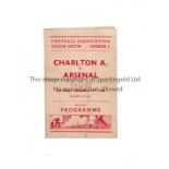 ARSENAL Pirate programme issued by Ross for the away League match v Charlton Ath. 11/12/1948,