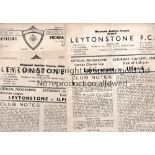 LEYTONSTONE V ILFORD Five programmes for matches at Leytonstone 46/7 Lge and London Cup, 47/8