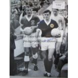 ERIC CALDOW AUTOGRAPH A 16 x 12 colorized photo of the Scotland captain and his Welsh counterpart