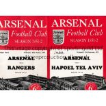 FLOODLIGHT FOOTBALL AT ARSENAL Two programmes for the first 2 Friendly matches under floodlights