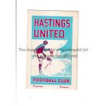 HEADINGTON UNITED Away programme for the Southern League match v Hastings United 1/9/1951. Good