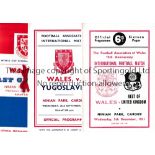 WALES Six home programmes v Rest of United Kingdom 1951, Yugoslavia 1954 VIP issue with ribbon,