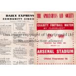 NEUTRAL AT ARSENAL Programme for the Boxers v Jockeys 2/4/1951 plus a Daily Express Song Sheet.