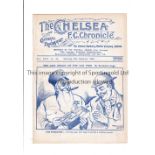 CHELSEA Programme for the home League match v Derby County 29/12/1933, ex-binder. Generally good