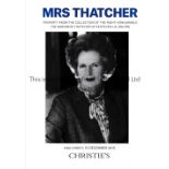 MARGARET THATCHER Christie's auction catalogue for the sale on 5/12/2015. Very good