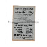 LEICESTER CITY V WOLVES Programme for the game at Filbert Street dated 25/8/34. Rusty staples. Good