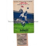 1950 FA CUP FINAL / ARSENAL V LIVERPOOL Programme and ticket. Programme is very slightly worn,