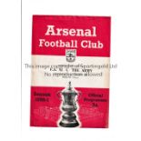 F.A. XI V R.A.F. AT ARSENAL 1950 Programme for the match at Highbury 8/11/1950, slight horizontal