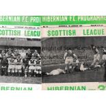 HIBERNIAN Four home programmes v Stirling 49/50, Celtic LC 52/3 folded and slightly worn, Motherwell