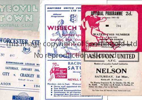 1950'S NON LEAGUE FOOTBALL PROGRAMMES Eighty including over 30 different clubs represented including