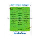 TOTTENHAM HOTSPUR / IPSWICH TOWN / AUTOGRAPHS 1985 Programme for the League match at Tottenham 21/