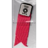 1984 WINTER OLYMPICS SARAJEVO Participators badge and ribbon. The last Olympics where these style of