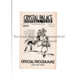 ARSENAL Programme for the away League match v Crystal Palace 26/12/1939, scores entered and team