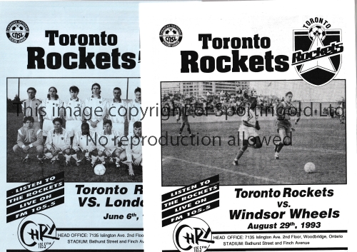 NORTH AMERICAN PROGRAMMES Twenty five programmes including San Diego Sockers v. Dallas Sidekicks 8/