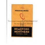 RUGBY LEAGUE / BRADFORD NORTHERN V LEEDS 1937 Programme for the game at Bradford dated 14/4/37.