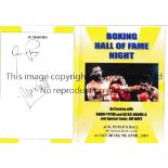 BOXING AUTOGRAPHS Programme for Boxing Hall of Fame Night at St. Peter's Hall in Cardiff 9/4/2005