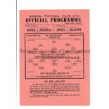 ARSENAL Single sheet programme for the home League War Club match v Tottenham Hotspur 5/4/1941,