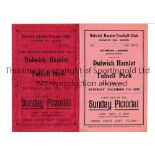 DULWICH HAMLET V TUFNELL PARK Two programmes for matches at Dulwich 27/2/1932 London Cup slightly