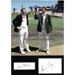 MIKE ATHERTON / HANSE CRONJE / AUTOGRAPHS A colour photo of the 2 captains at the toss before a test