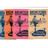 BRENTFORD Six home programmes in season 1947/8 v Aston Villa Friendly, Sheff. Weds., Chesterfield,