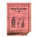 TOTTENHAM HOTSPUR V ARSENAL 1912 Programme for the South Eastern League match at Tottenham 2/11/