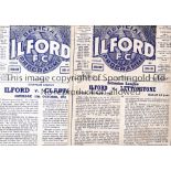 ILFORD F.C. Fifteen home programmes in season 1955/6 for League matches including Wimbledon, Wycombe